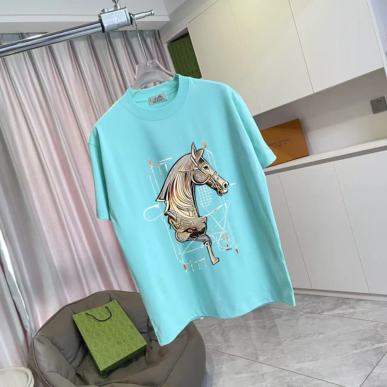 Herme* 2026 New Arrival logo 300g T Same Style Size：S M L XL XXL ：Black White Green Purple